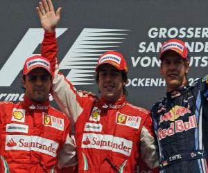 Puzzle Fernando Alonso, Felipe Massa, Sebastian Vettel, Hockenheim, Γερμανικό Grand Prix (2010) (1ο, 2ο και 3ο Μικρές)